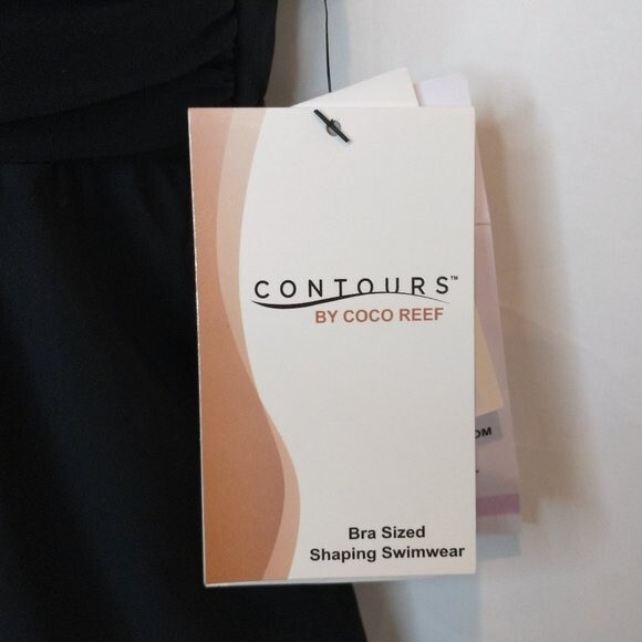 Coco Reef Tankini Top 8/32C Contours Gemma Black Coastal Edge Aztec New - Picture 7 of 10